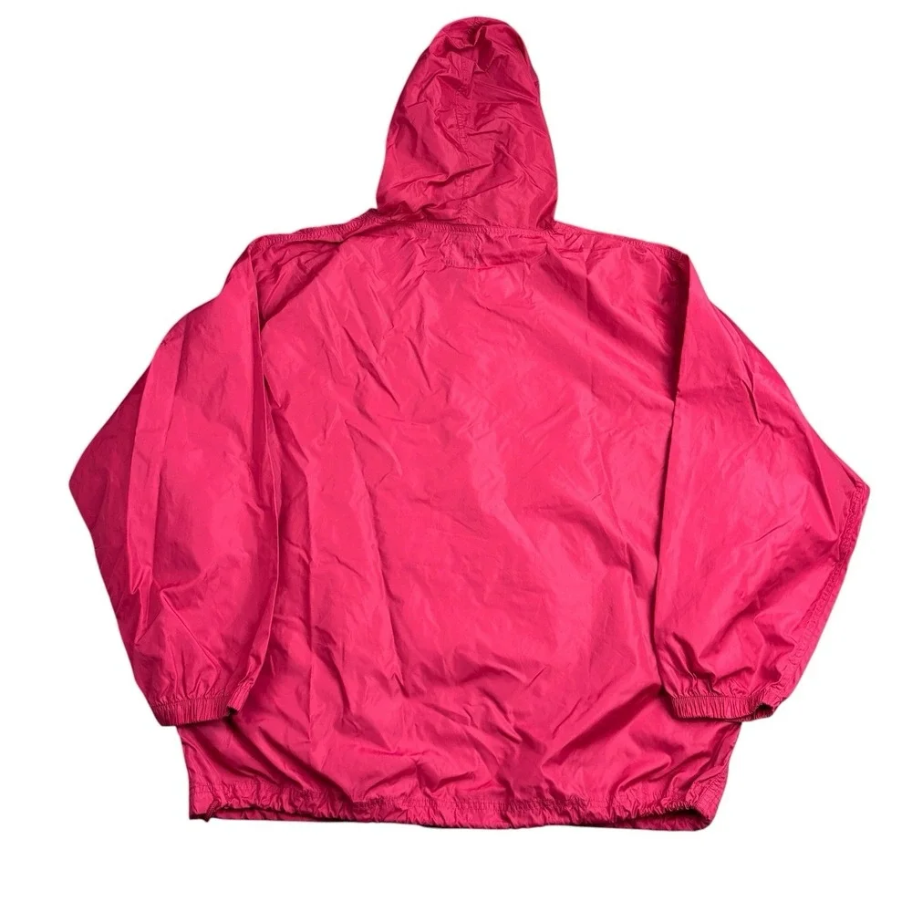Vintage 90s Gap Jacket Mens Large Red Nylon Hooded Anorak Windbreaker
